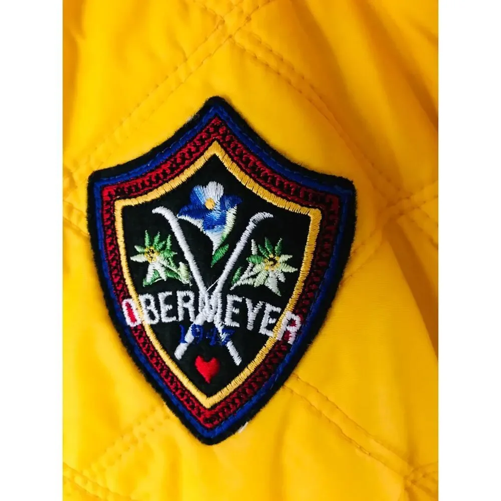 Obermeyer‎ Ski Vest Zip Buttons Yellow Patches Womens Size 14
